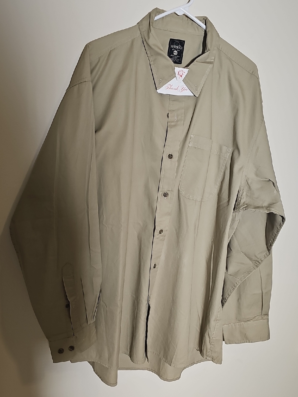 RedHead Men's Lightweight Button-Front Work Shirt. 2XLT. New